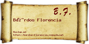 Bárdos Florencia névjegykártya